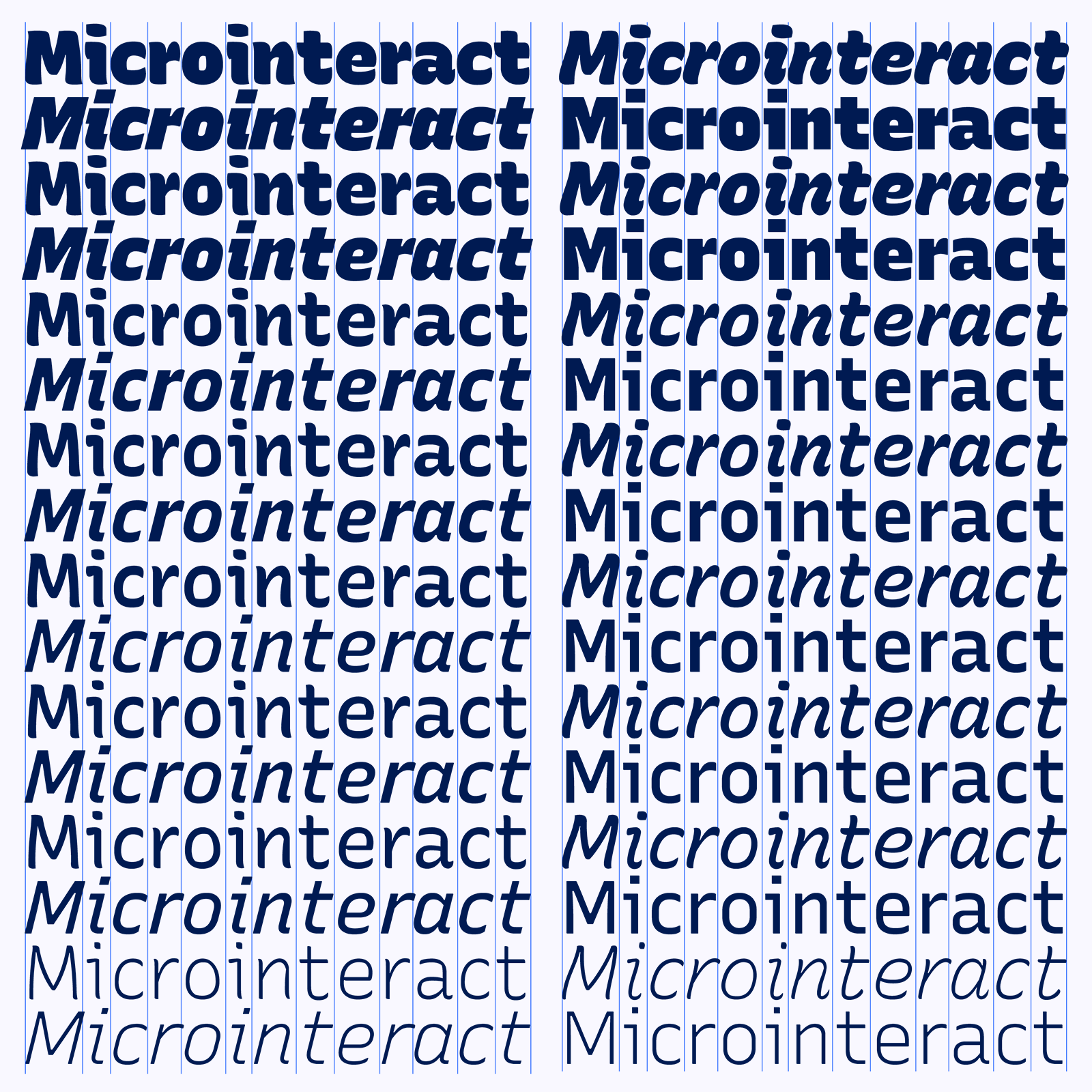 Recursive hyphen in Casual and Linear styles, showing interpolation.